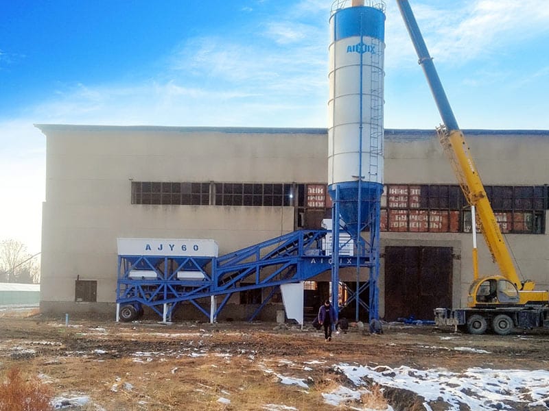 Planta AJY-60 De Concreto Móvil En Uzbekistán