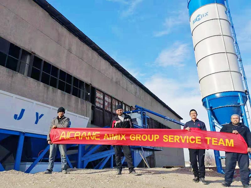 AIMIX Planta Móvil de Concreto AJY-60 en Uzbekistán