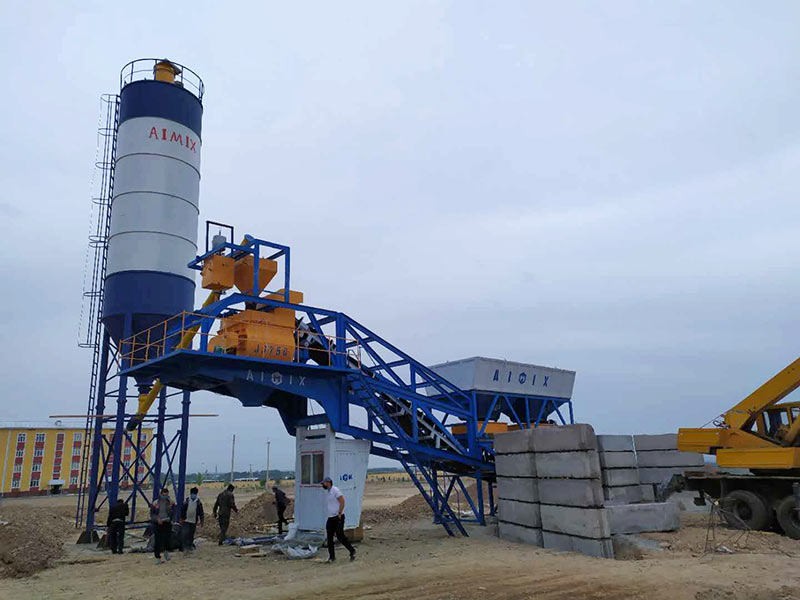 AIMIX Planta de Concreto Móvil Perú AJY-35 en Uzbekistán