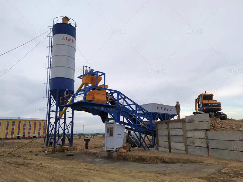 Planta de Concreto Móvil AJY-35 en Uzbekistán
