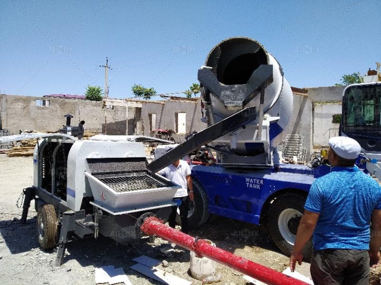 Auto Hormigonera con Bomba Estacionaria en Uzbekistán