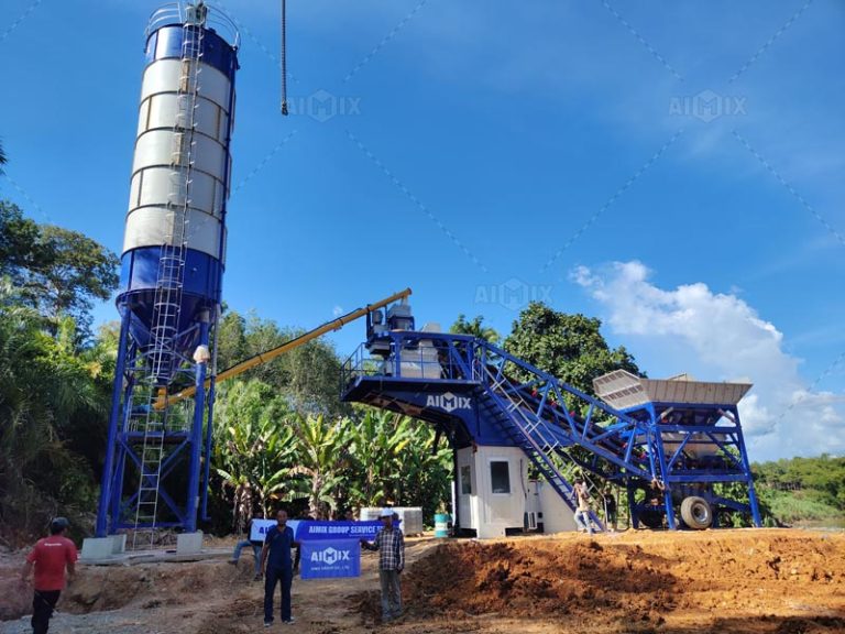 Planta móvel de concreto AIMIX AJY-35 na Malásia