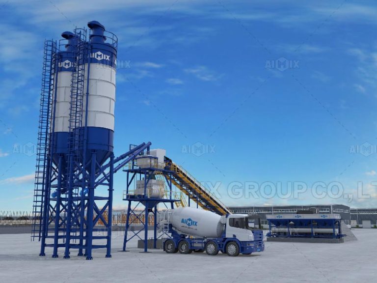Concrete Mixing Plant with Double Shaft Mixer