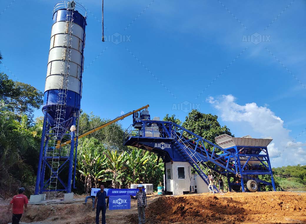 planta de concreto móvil AJY-35 en Malasia