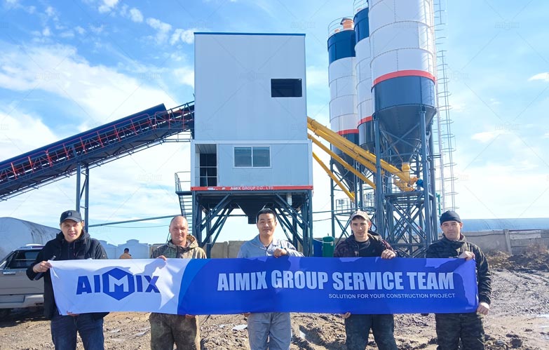 AJ180 Planta Estacionaria Concretera para Producir Hormigón Comercial en Kazajistán