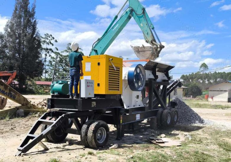 Trituradora de Mandíbulas Pequeña Portátil en Indonesia
